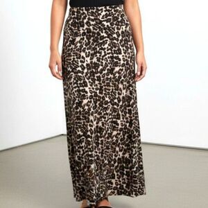 POPANA Knit Leopard Maxi Skirt with stretch! OPTIONS! NWOT! Size 2X